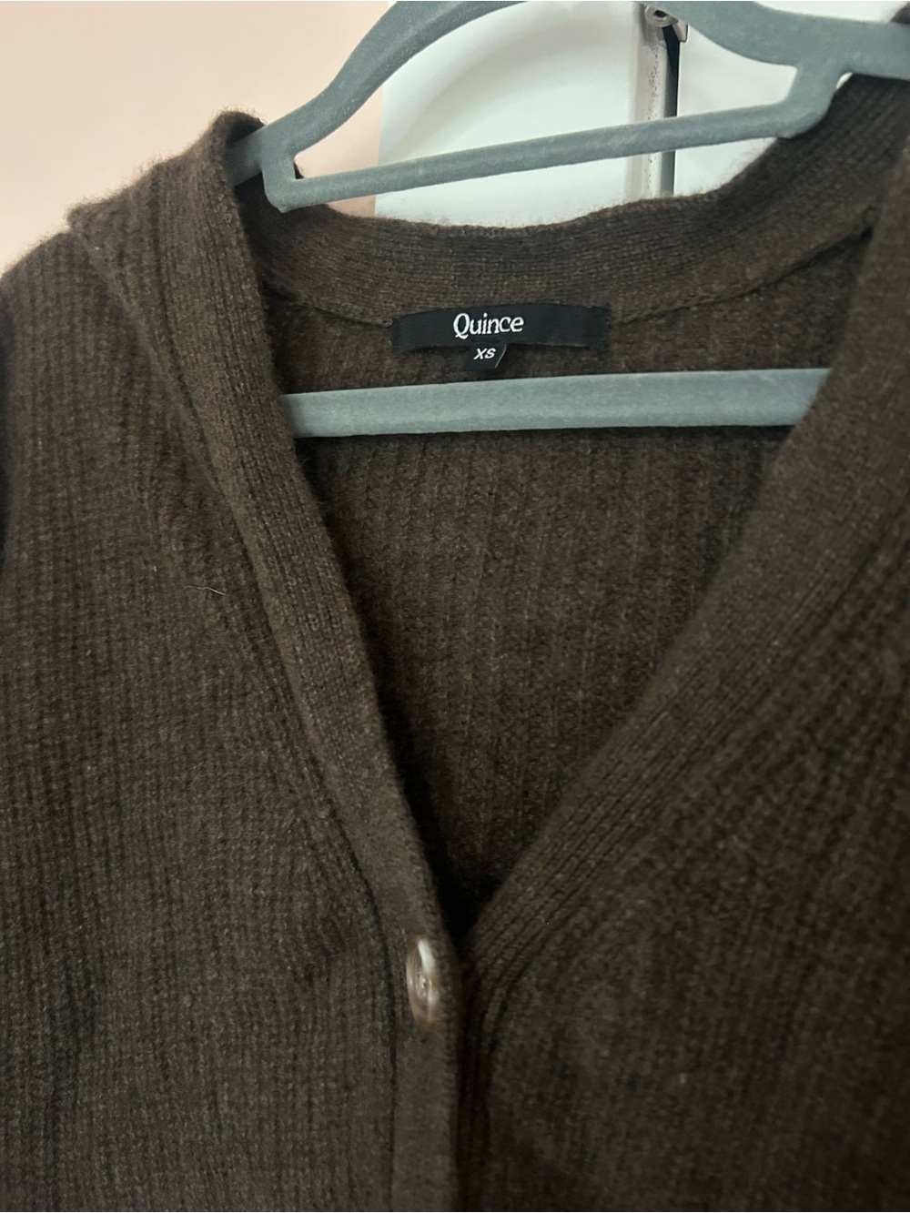 Mongolian Cashmere Fisherman Boxy Cropped Cardigan Sweater - Picture 3 of 6